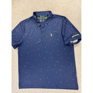 William Murray Performance Short Sleeve TECH Golf Polo Shirt (Men's XL) Blue‎